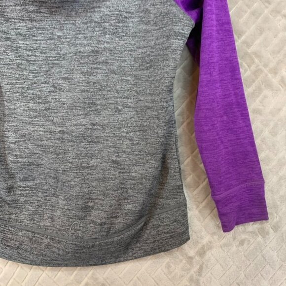 And1 Head Womens Small Hoodie Sweatshirt Gray Purple Fleece Full Zip Athletic - Picture 14 of 15